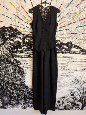 Vintage 80s 90s Lace Whimsygoth Punk New Wave Jumpsuit